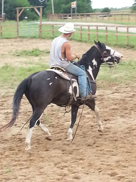 Man riding a horse